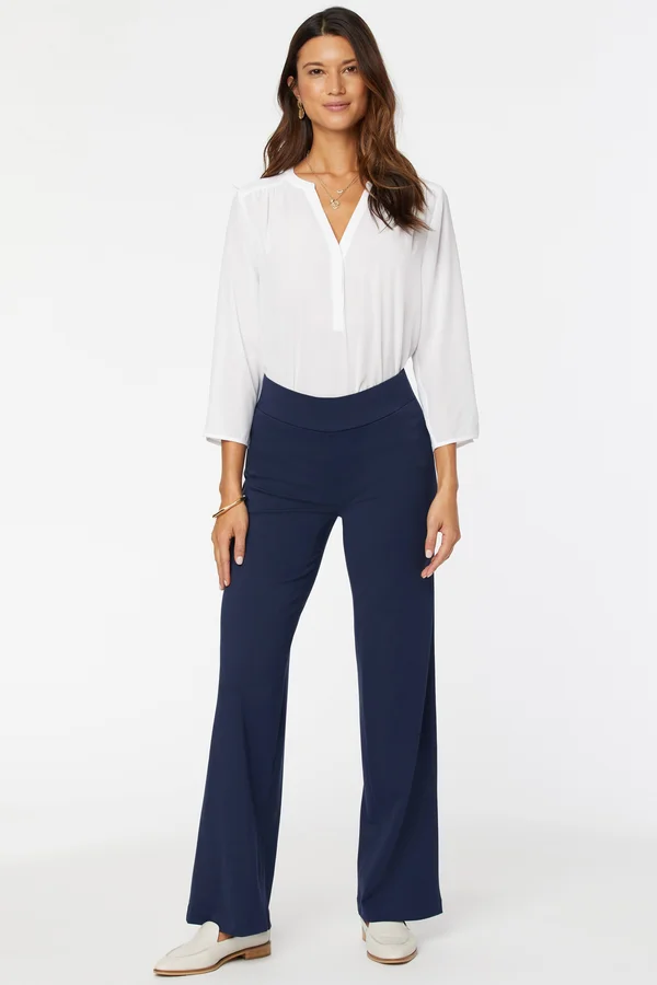 Nydj Women's Straight Pull-On Pants in Evening Tide, Regular, Size: 12