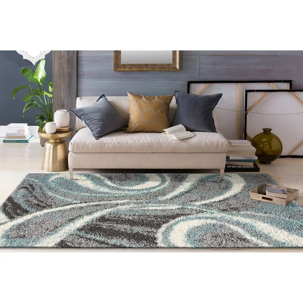 Rugshop Contemporary Cozy Plush Shag Area Rug 7&10x22 x 10& Blue