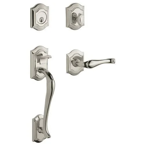 Baldwin 85327150LENT Bethpage Sectional Tubular Left Handed Single Cylinder Handleset Satin Nickel