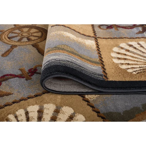 Alise Rugs Natural Lodge Novelty Lodge Area Rug - 3&11 x 5&3, Beige