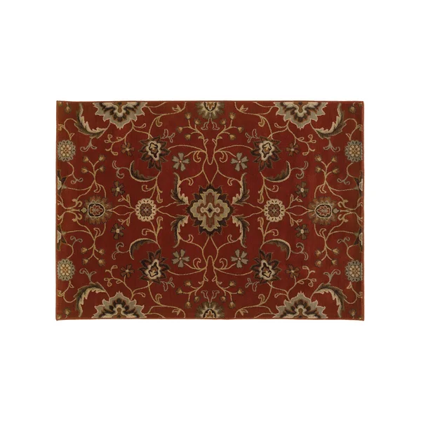 StyleHaven Cadence Floral Rug, Red, 6.5X9.5 ft
