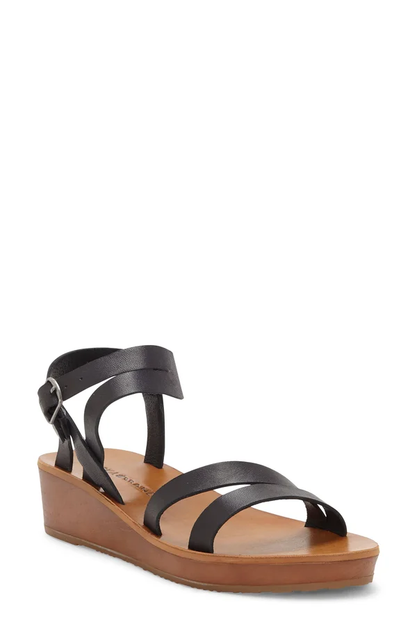 Women's Lucky Brand Hecilia Wedge Sandal - Black - Size 11