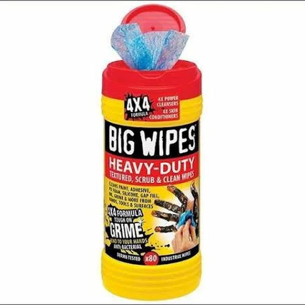 Big Wipes - Red Top 4x4 Heavy-Duty Hand Cleaners Tub of 80 - 2420 0000