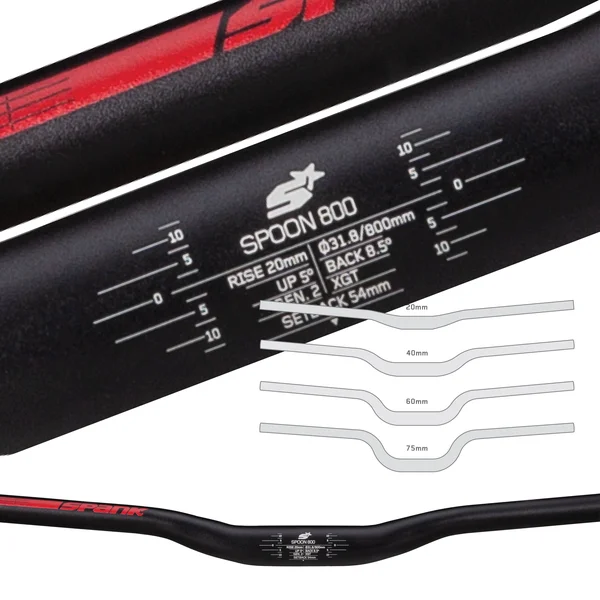 Spank Spoon 800 Handlebar - 31.8mm CLAMP - 40mm Rise, Blue