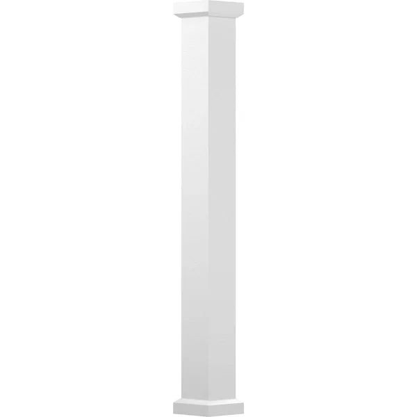 AFCO 9x22 x 10& Endura-Aluminum Empire Style Column - Square Shaft (Load-Bearing 15, 000 lbs), Non-Tapered, Gloss White Finish w