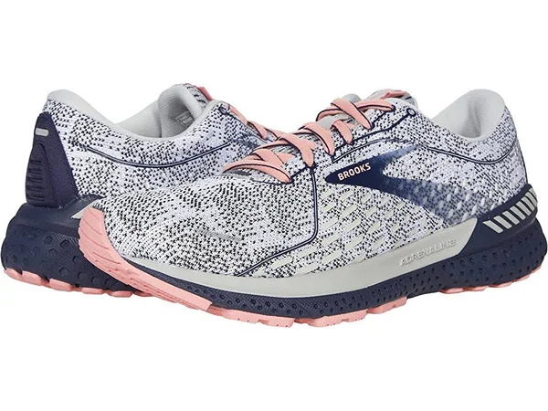 Brooks Women's Adrenaline GTS 21 White-Peacoat-Coral - 5