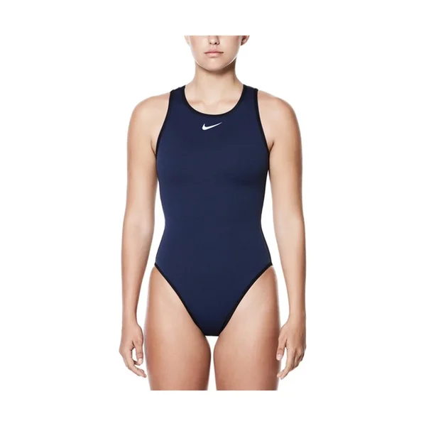 Nike Women's High Neck Tank Water Polo Suit Midnight Navy 32