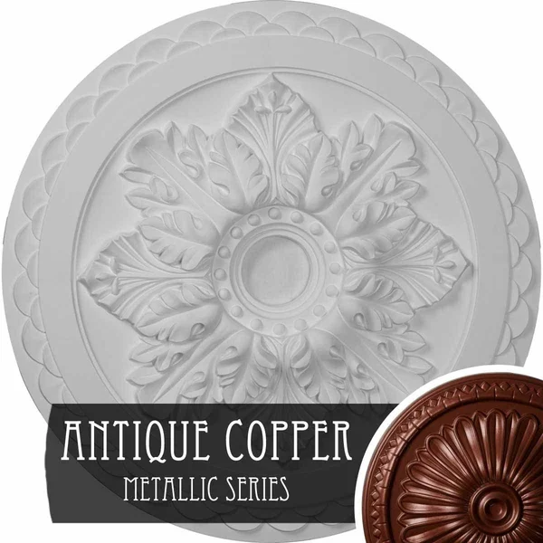 23 5/8x22OD x 3x22ID x 2x22P Bordeaux Deluxe Ceiling Medallion (Fits Canopies Up to 4x22), Hand-Painted Gobi Desert Crackle