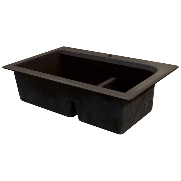 Transolid Radius Granite 33-in Drop-In Kitchen Sink in Espresso