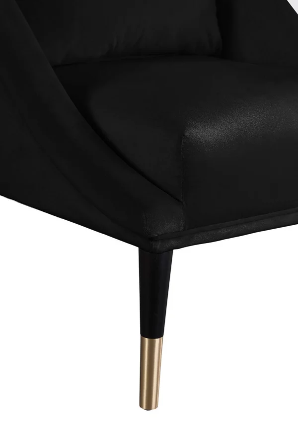 Meridian Furniture Elegante Black Velvet Accent Chair