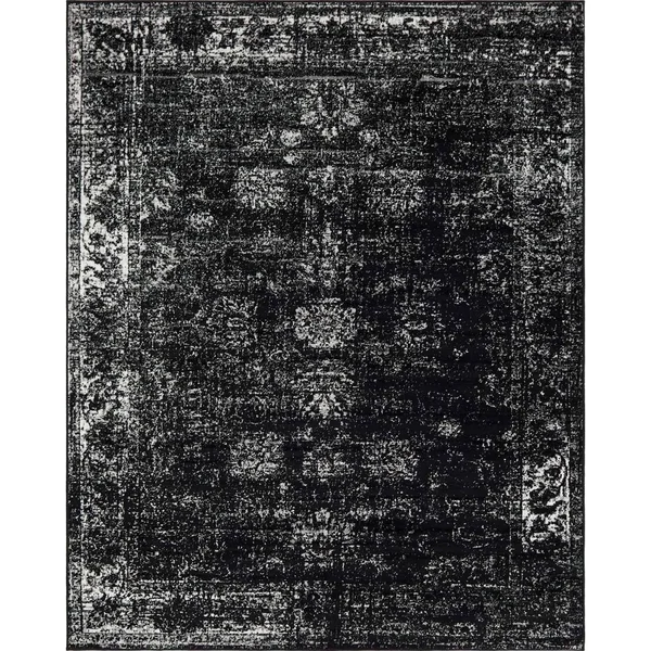 Unique Loom Casino Sofia Area Rug - 9& x 12& Black