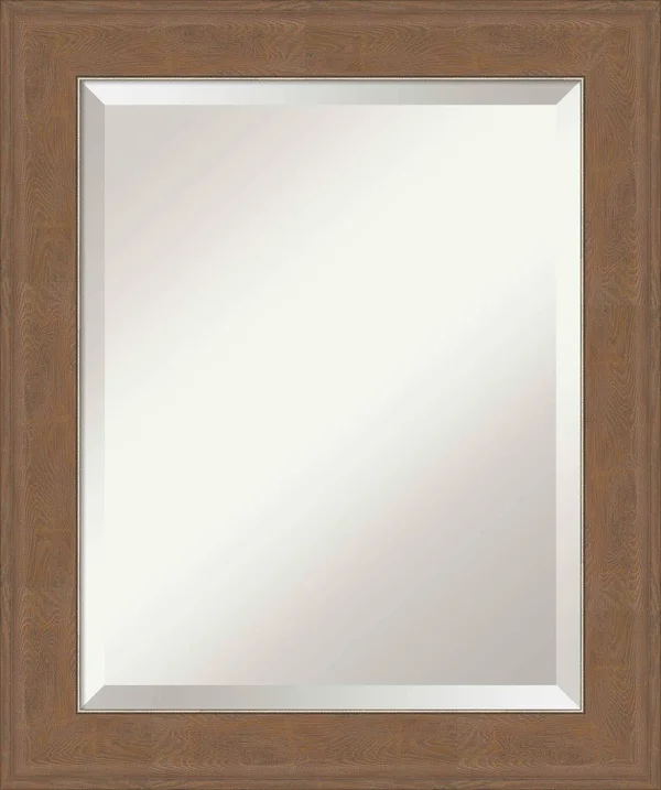 Amanti Art Alta Brown Framed Bathroom Vanity Wall Mirror - 20x24