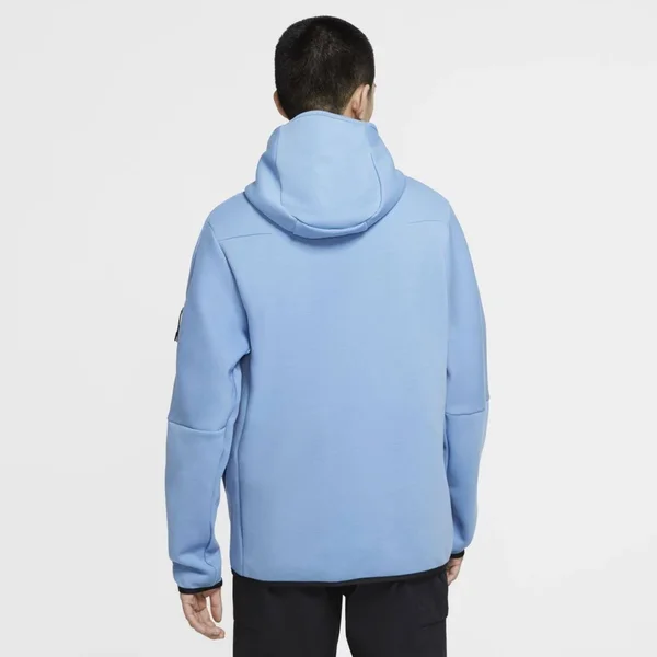 Nike Mens Tech Fleece Full-Zip Hoodie - Blue Beyond/Black Size S