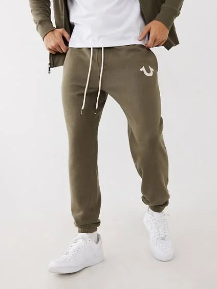 Men's Classic Logo Jogger, Taupe, Size Large, True Religion