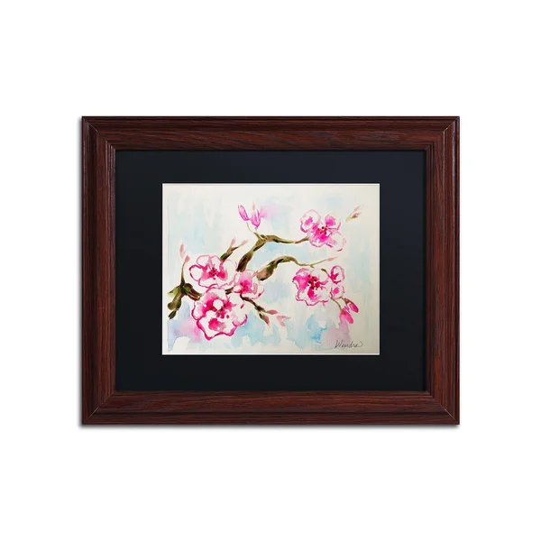 Trademark Fine Art Cherry Blossom by Wendra - Black Matte, Wood Frame 11x14-Inch