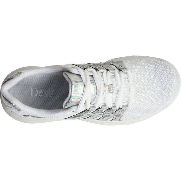 Dexter Womens Kathy White Silver Bowling Shoes 10