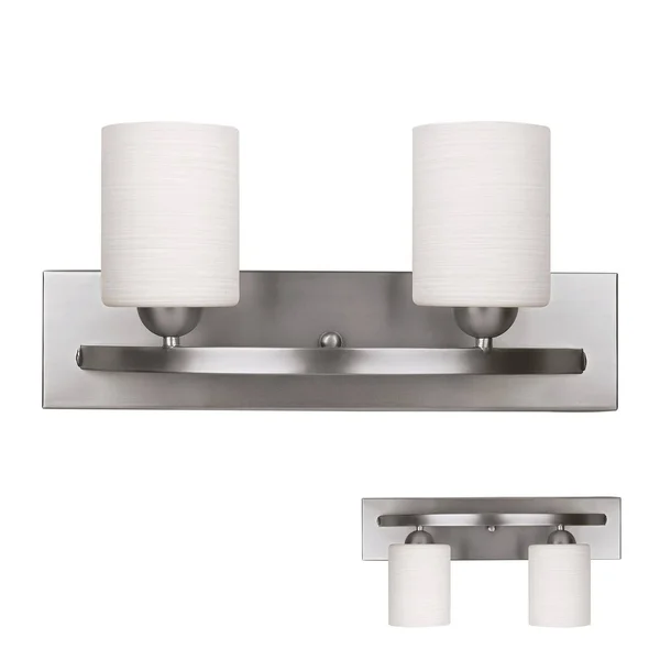 Brushed Nickel 2 Globe Vanity Bath Light Bar Interior Lighting Fixture
