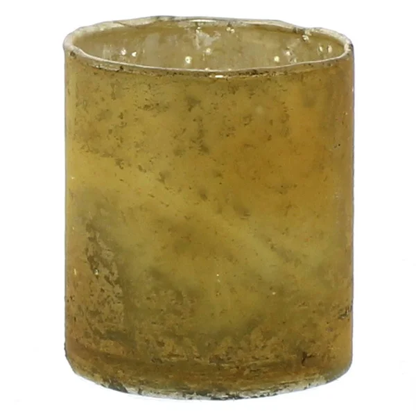Cylindrical Glass Votives with Semi Translucent Look - Set of 6, Multicolor