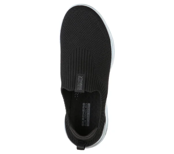 Skechers Women's GOwalk 5 Trendy Slip on Sneaker, Black/White