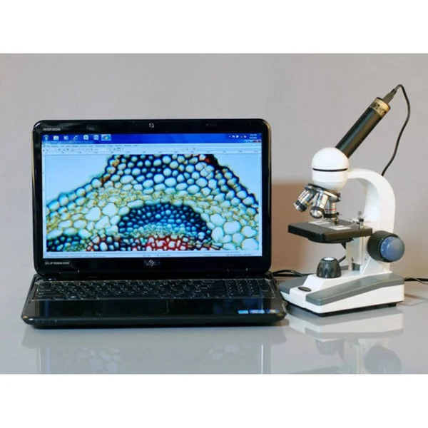 Amscope 40X-1000X Metal Frame Compound Microscope with 25 Prepared Slides