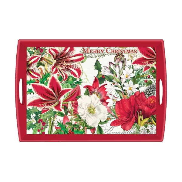 Michel Design Works Merry Christmas Large Decoupage Wooden Tray