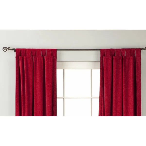 Burgundy Tab Top Velvet Curtain, Drape, Panel - Piece