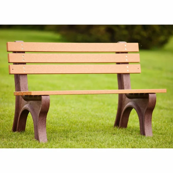 Polly Products Econo-Mizer 4-ft. Commercial Grade Recycled Plastic Armless Park Bench Brown Charcoal