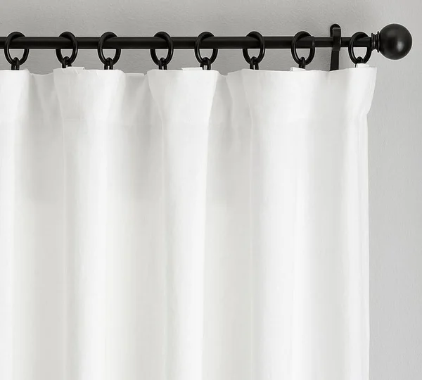 Classic Belgian Flax Linen Drape, Cotton lining, 50 x 84