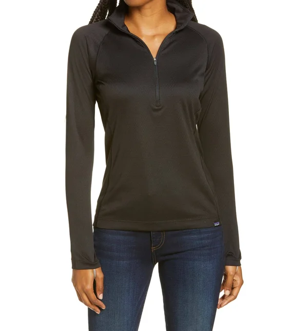 Patagonia Women's Black Capilene Midweight Zip-Neck