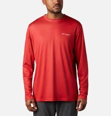 Columbia Men's Terminal Tackle PFG Fish Flag Long Sleeve - Cool Grey/TX Fish, Small