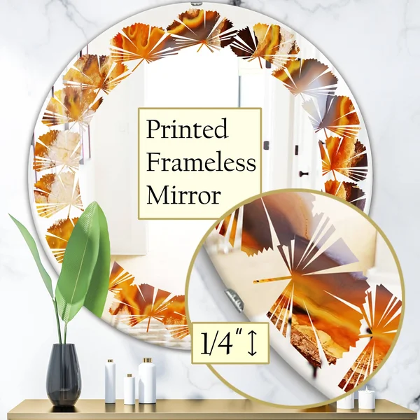 Designart 24-in L x 24-in W Round Gold Polished Wall Mirror - MIR16727-C3-C24