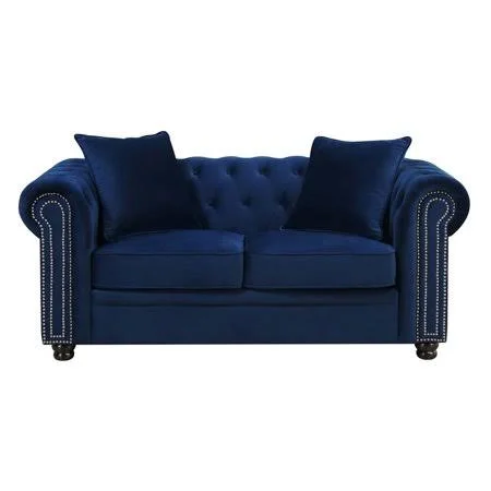 Bowery Hill Loveseat in Blue - Size: 30.5