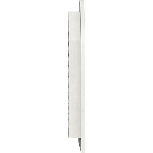 Ekena Millwork GVWRT18X2201RFPWR 18x22W x 22x22H Round Top Gable Vent (23x22W x 27x22H Frame Size): Primed - Functional, Rough Sa