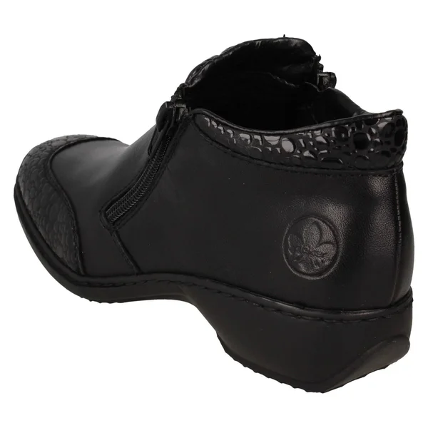 Rieker L3862-45 Ladies Zip Ankle Boots Granite/Black: EU 38