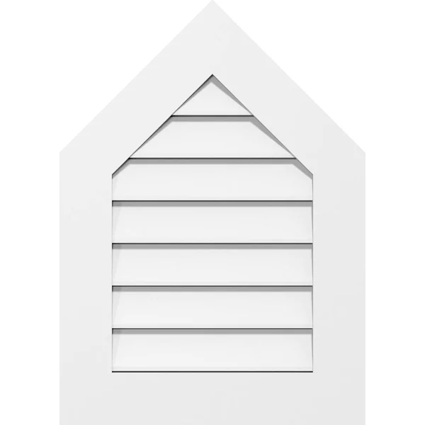 Ekena Millwork GVPPE12X3601SF-09 12x22W x 36x22H Peaked Top Surface Mount PVC Gable Vent 9/12 Pitch: Functional - w/ 3-1/2x22W x