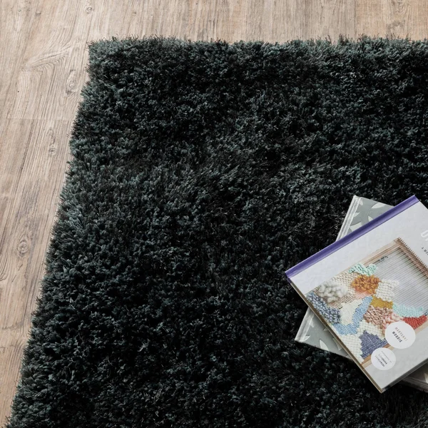 Style Haven Indoor Teal Shag Area Rug, Size: 5& x 7&, Blue