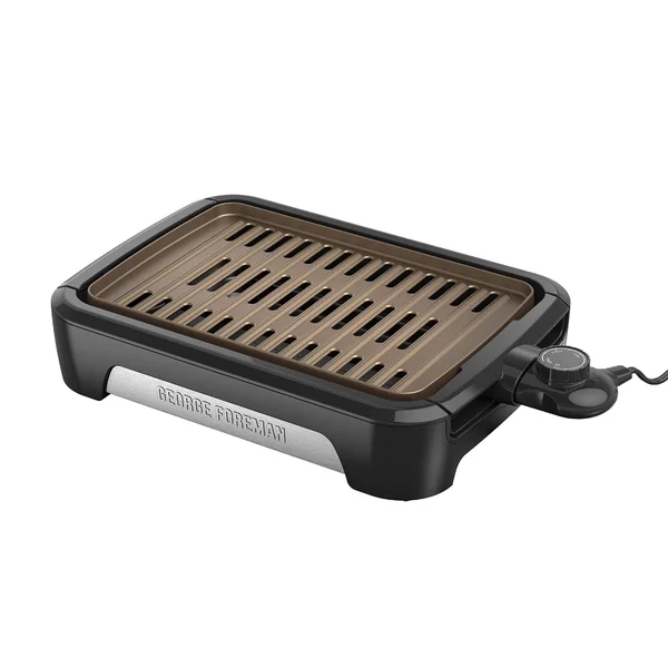 George Foreman Family Size Gfs0090sb Open Grate Smokeless Grill Black 90 Sq