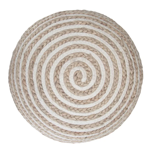 The Curated Nomad Holladay Round Pouf in Natural Jute