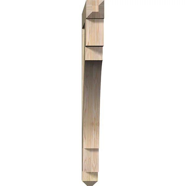 Ekena Millwork BKT04X44X44MRC04RDF 4x22W x 44x22D x 44x22H Merced Craftsman Rough Sawn BRACKET - Douglas Fir