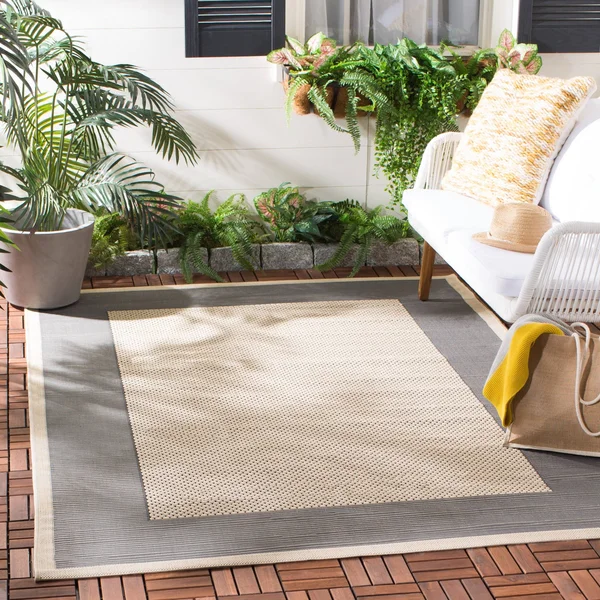 Safavieh Courtyard Area Rug CY7987 Grey, Cream, 5& 3x22 x 7& 7x22