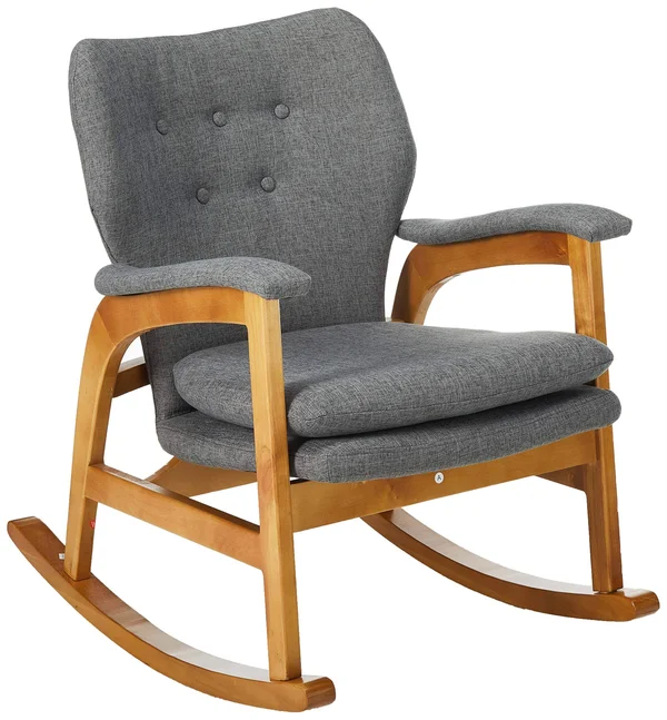 Bethany Mid Century Fabric Rocking Chair (Grey)