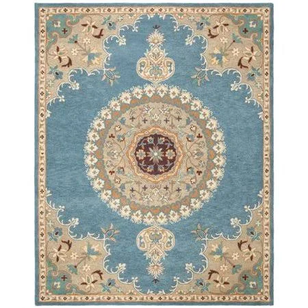 Astoria Grand Clavene Hand-Tufted Wool Blue/Yellow Area Rug - Size: Rectangle 8' x 10'