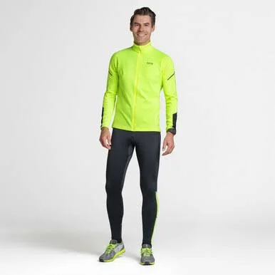 Gore Men's Thermo Long Sleeve Zip Shirt - 100529 Neon Yellow/Black - XL