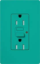 Lutron SCR-20-GFST-TQ Tamper Resistant, Self-Testing GFCI Receptacle, Turquoise, 20A, 125V