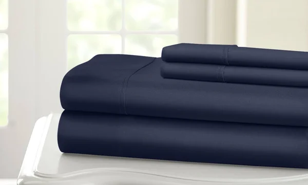 Home Sweet Home Dreams Inc 1200 Thread Count Cotton Sheet Set King Navy Clear