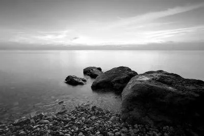 Framed Poster Prints - Beach Rocks II by PhotoINC Studio ( scenic & landscapes > Coastal > Beach Art > Rocky Bea