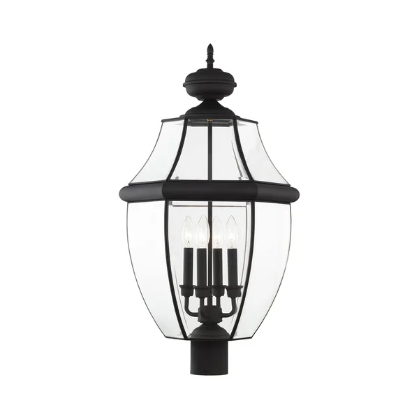 Livex Lighting Monterey 4 Light Outdoor Post Lantern - Black 2358-04