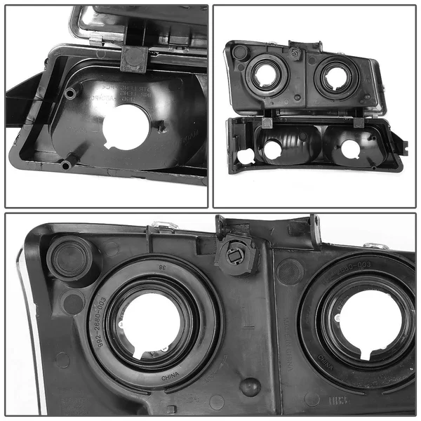 DNA Motoring for 03-06 Chevy Silverado/Avalanche 4pcs Headlight+Bumper Lamp Black Housing Amber Corner 1 Gen 04 05 Left+Right