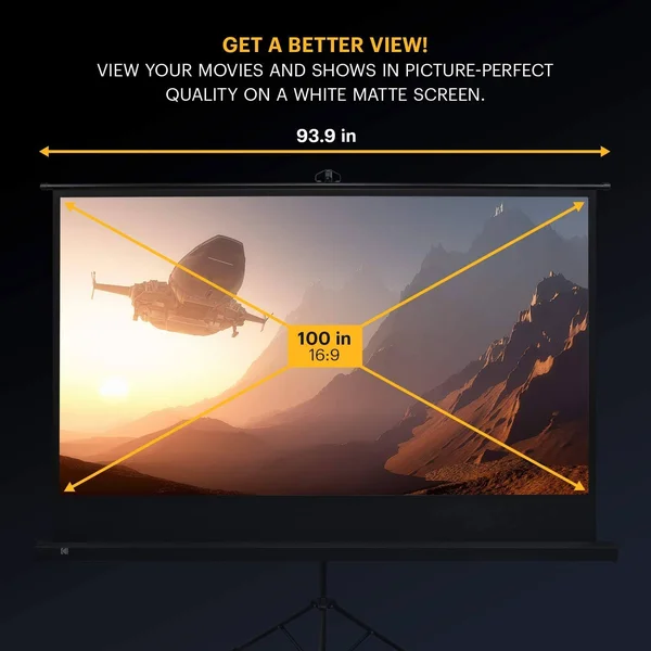 Kodak RODPJSTS100.16 Tripod Projector Screen - 100x22