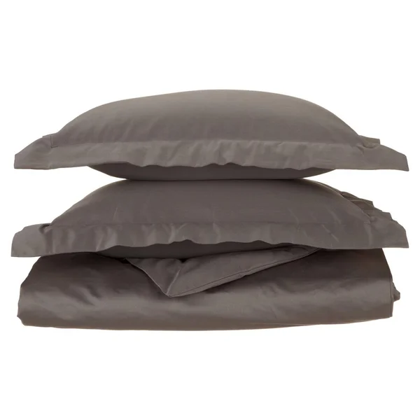 Superior Egyptian Cotton 1200 Thread Count Solid Duvet Cover Set King/California King-Charcoal